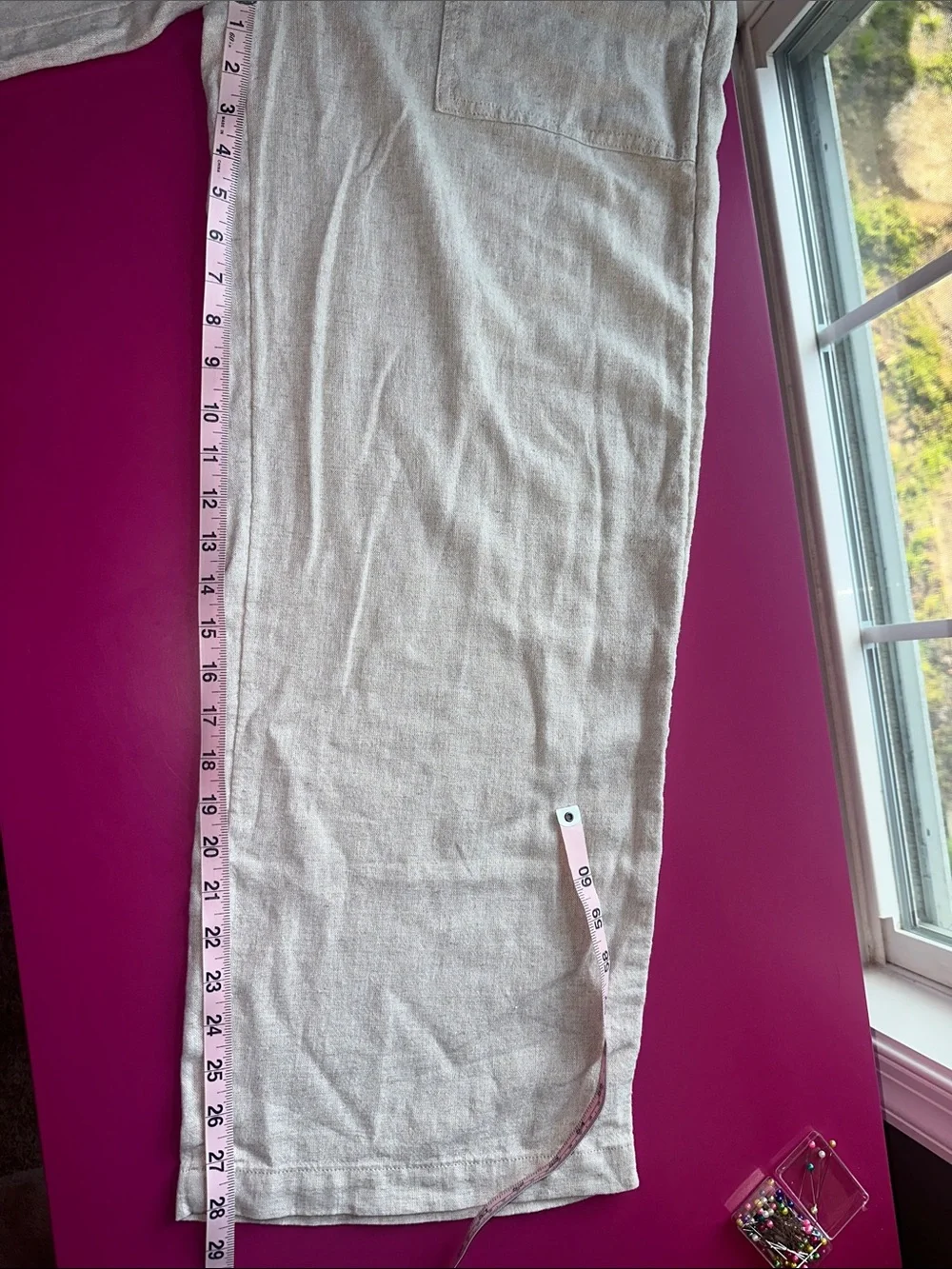 Banana Republic Beige Wide-Leg Linen-Blend Paperbag Waist Pants